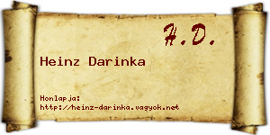 Heinz Darinka névjegykártya